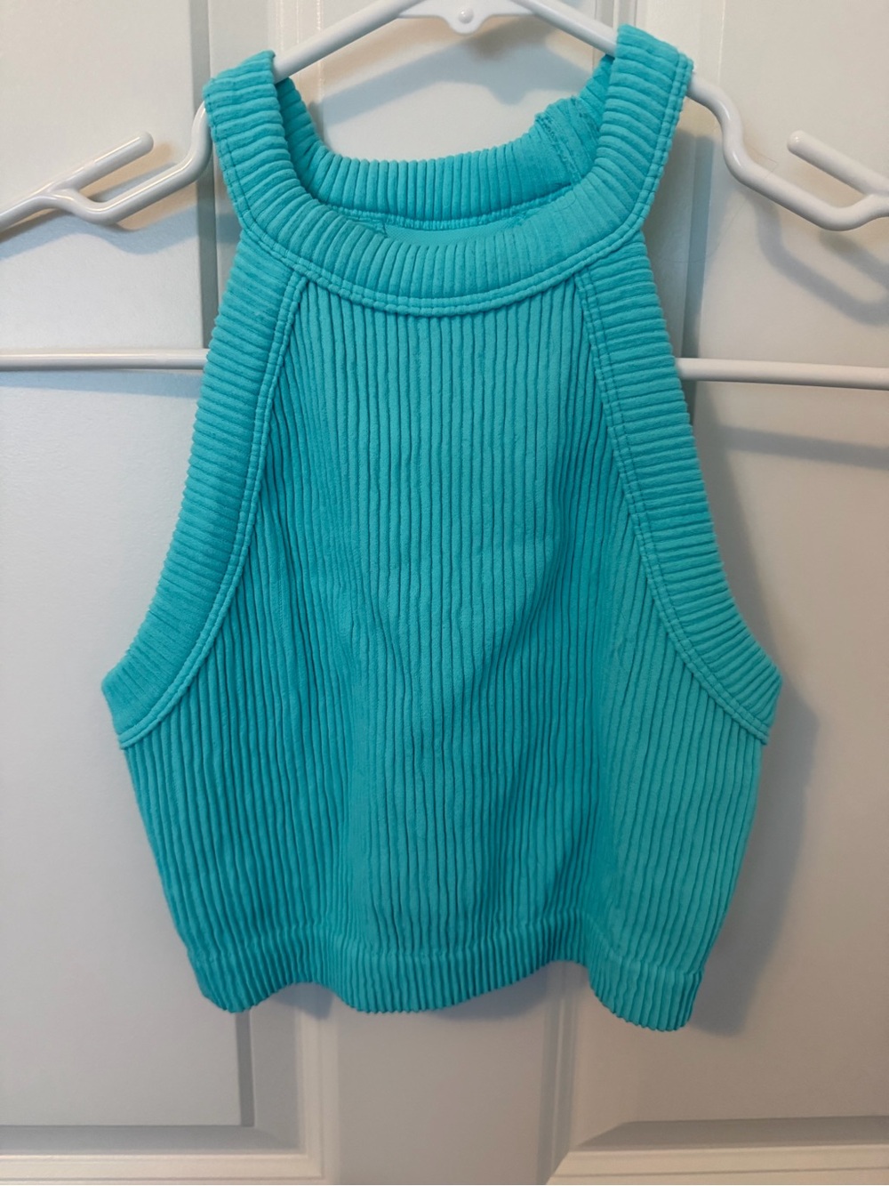 aerie Turquoise Ribbed Crop Tank